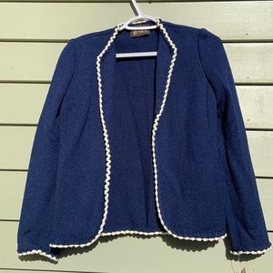 Vintage Venice knit blazer blue size 6